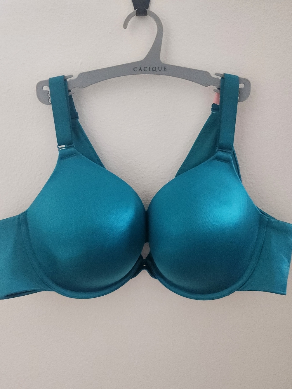 Cacique Teal Smooth Molded Boost Plunge T-Shirt Bra 46B